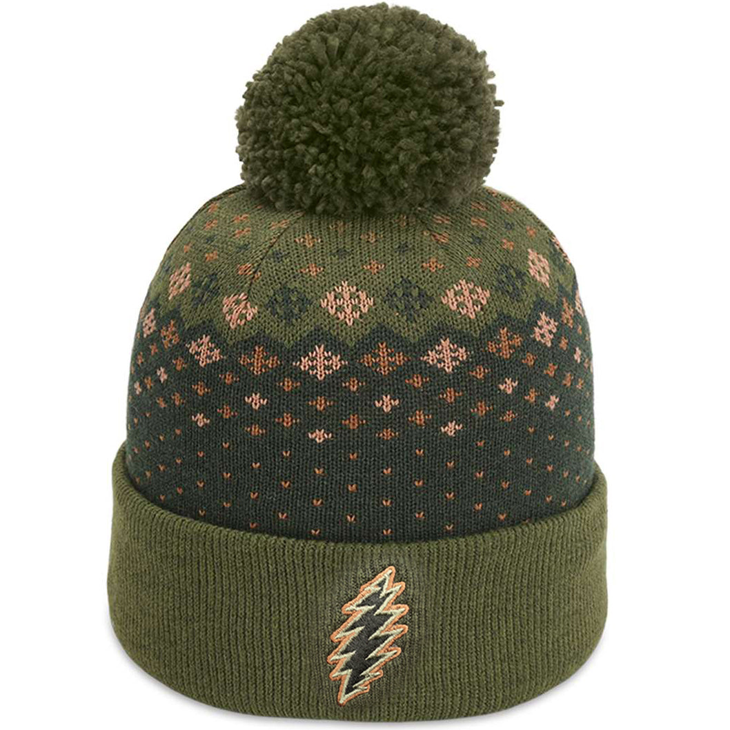 Grateful Dead Pom-Pom Lightning Bolt Beanie - In The Pines