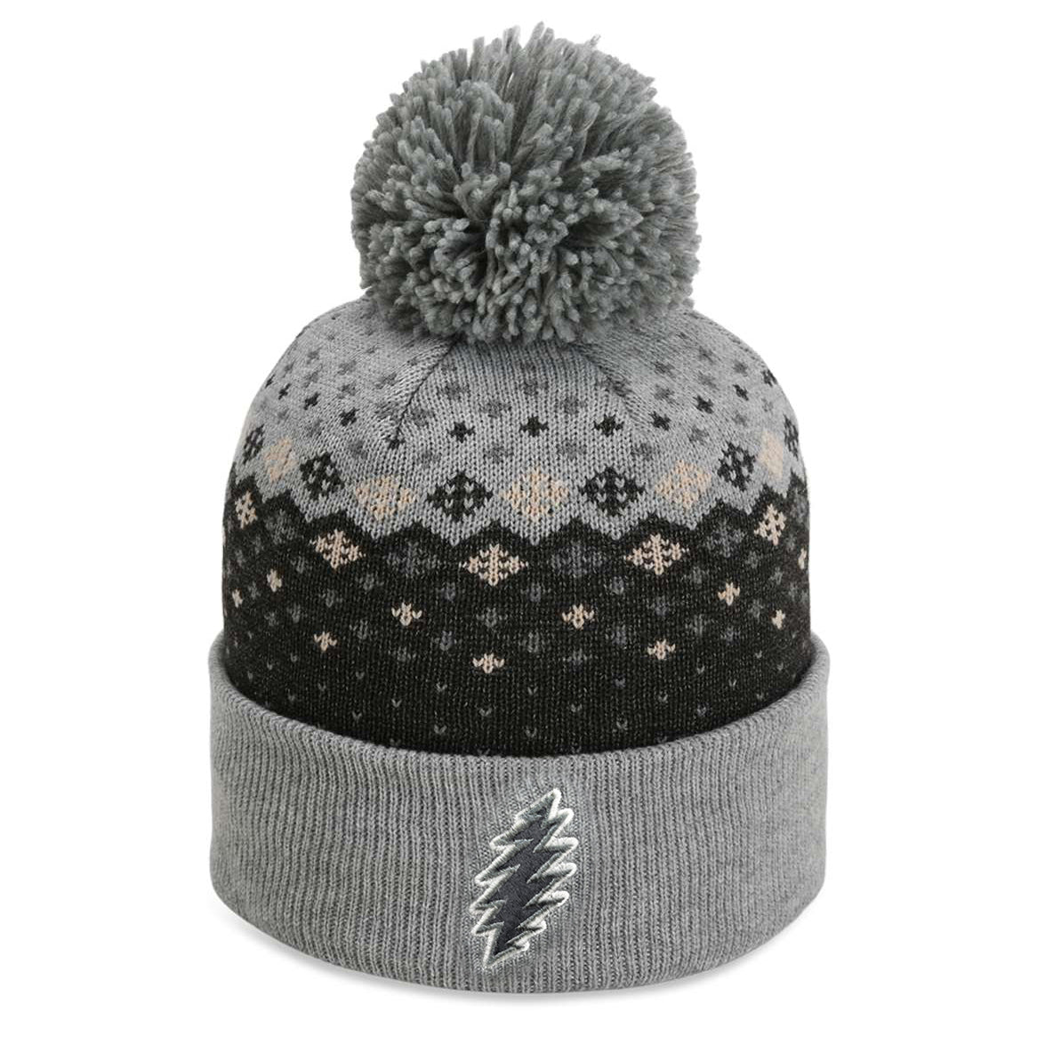 Pom-Pom Bolt Beanie - Touch Of Grey