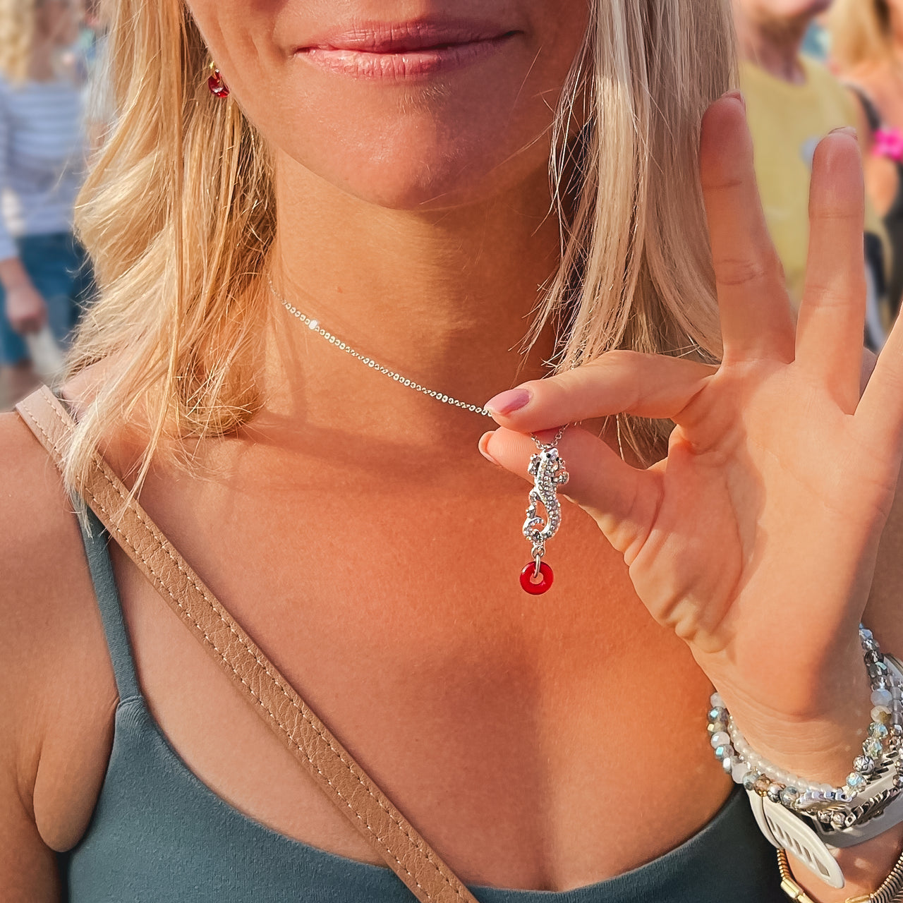 Lizard Sparkle Necklace - Silver