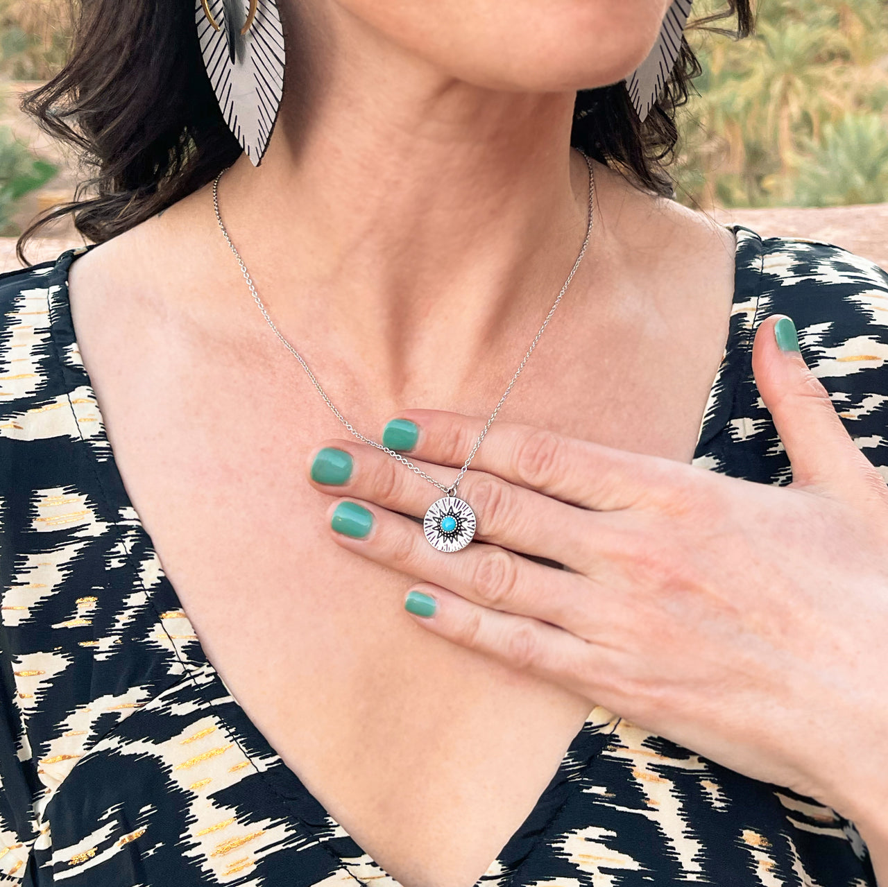 Circles Around the Sun Birthstone Necklace | Silver