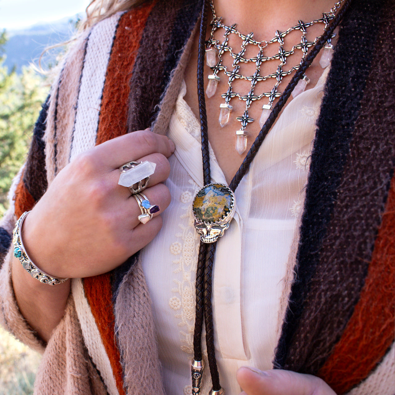 Throwin' Stones Bolo Pendant | Ocean Jasper