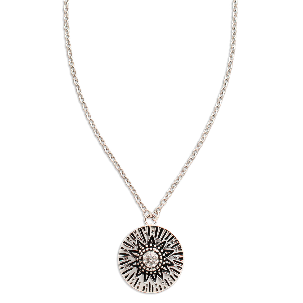 Circles Around the Sun Birthstone Necklace | Silver