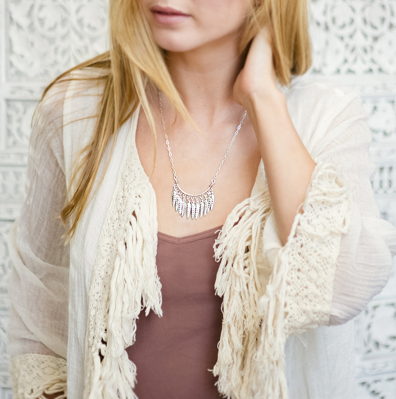 Feather Fringe Necklace