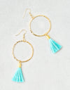 Pop Tassel Earring | Gold / Aqua