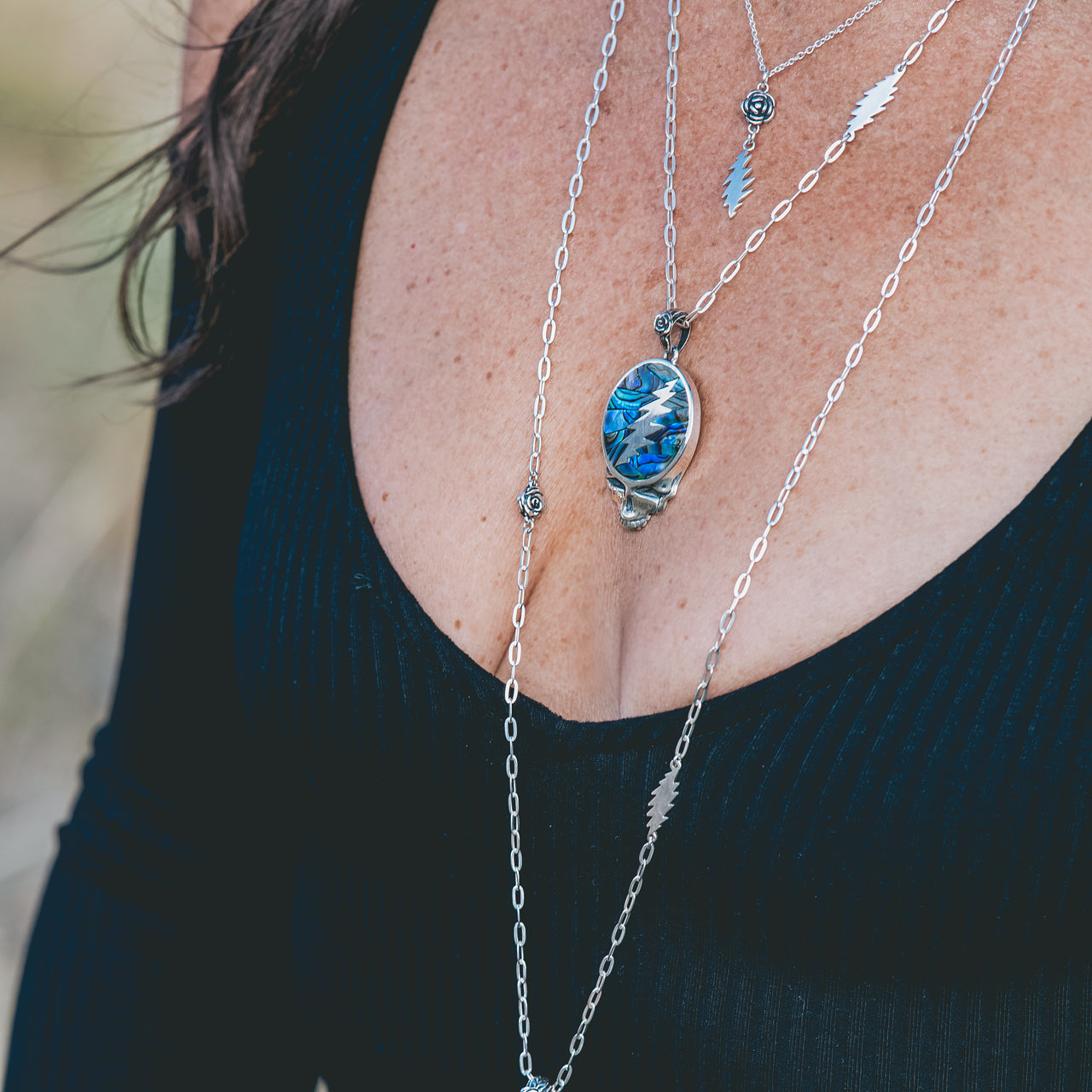 Steal Your Face Pendant | Abalone