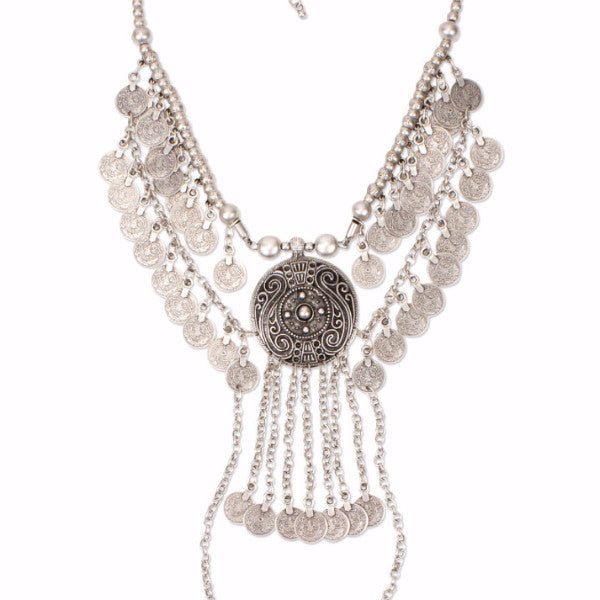Ayla Coined Statement Necklace | Tribe Gathered Collection | Gypsy Jewelry | Turkey