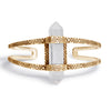 Chevron Crystal Cuff | Gold / Quartz | TRIBE Jewelry