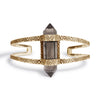 Chevron Crystal Cuff | Gold / Smokey Quartz | TRIBE Jewelry