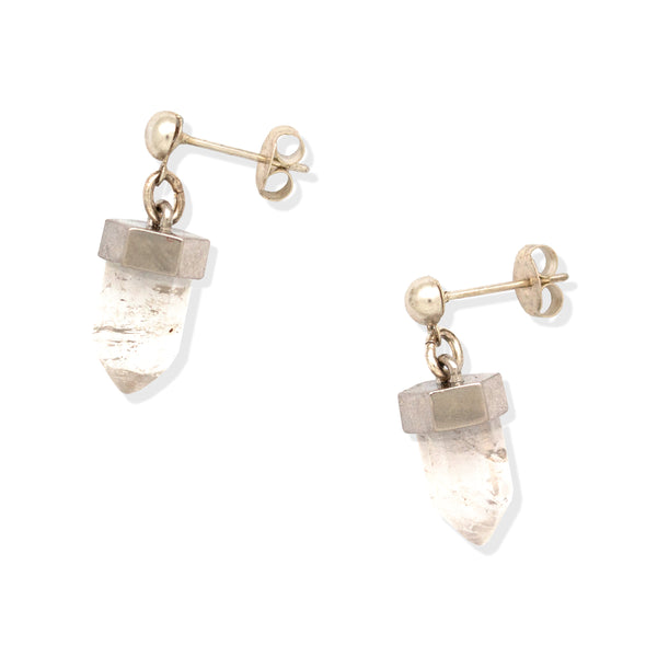 Crystal Post Earrings | Silver