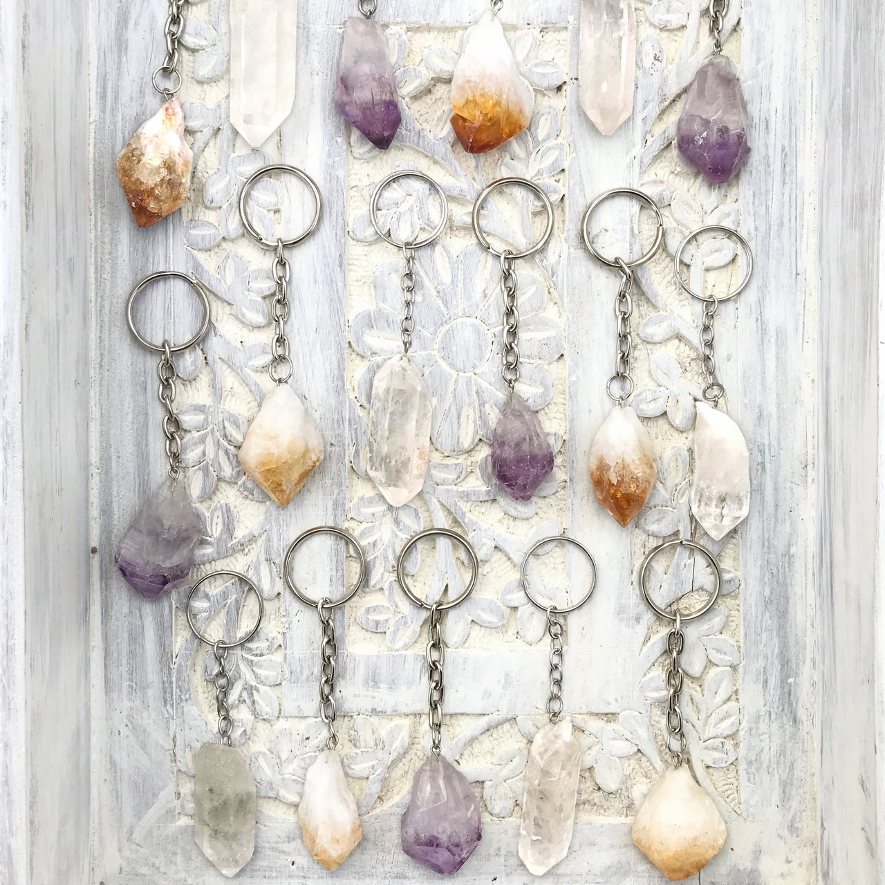 Quartz Crystal Keychain