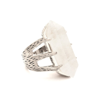 Crystal Talon Ring | Silver / Quartz
