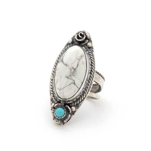 Howlite Rose Ring