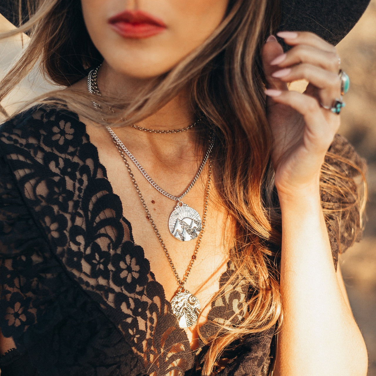 Mountains of the Sun Necklace | Silver
