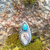 Turquoise & Agate Teardrops Ring