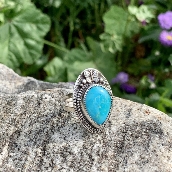 Turquoise Butterfly Ring ~ 3