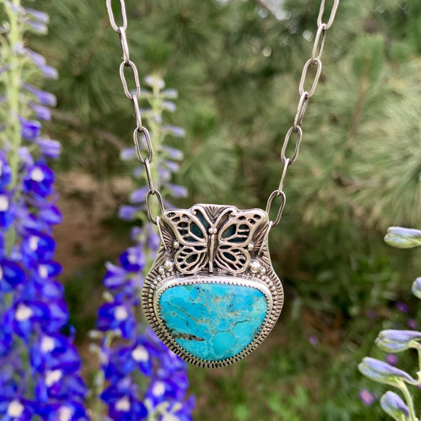 Turquoise Butterfly Necklace ~ 4
