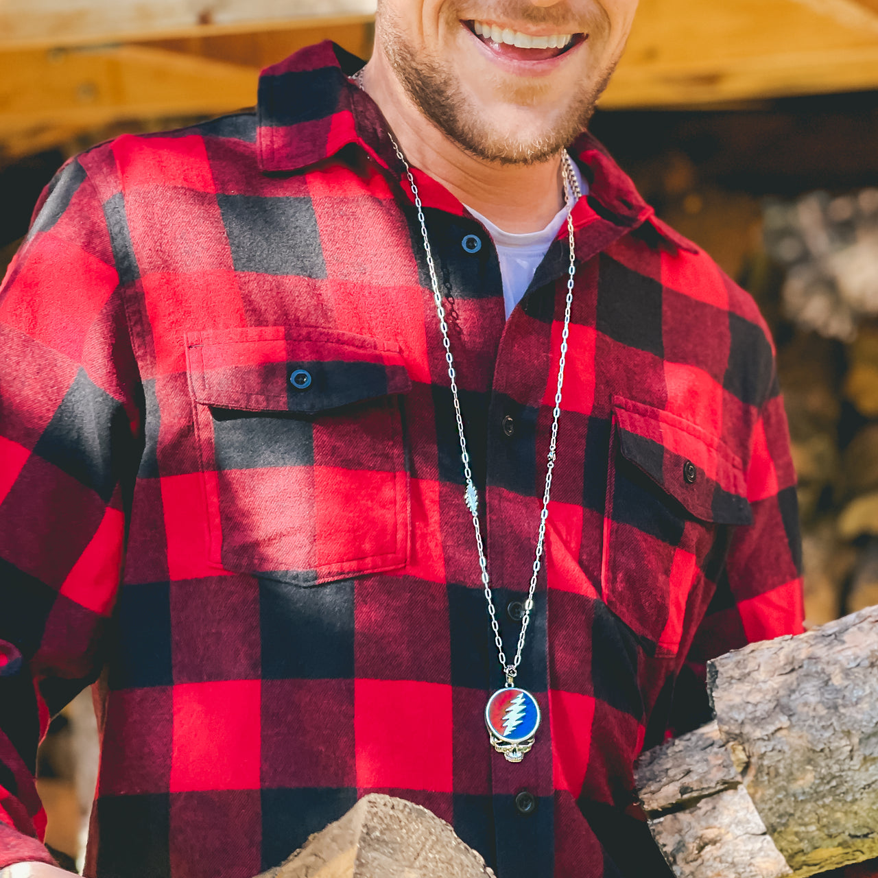 Steal Your Face Pendant | Howlite & Lapis