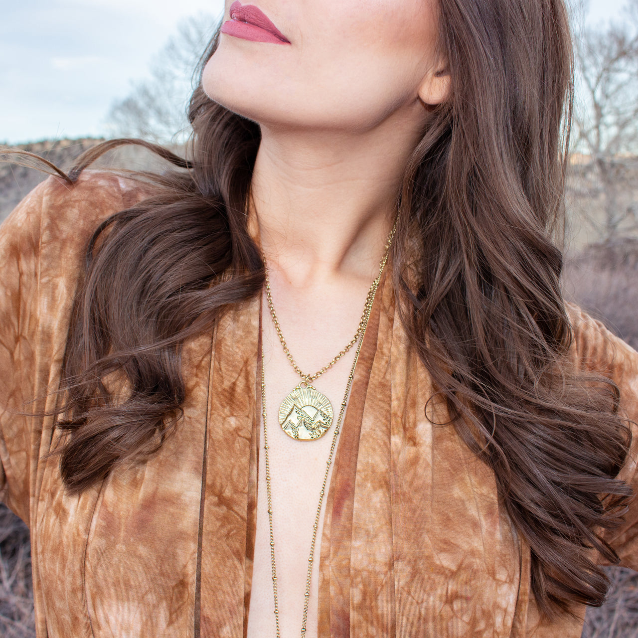 Mountains of the Sun Necklace | Gold