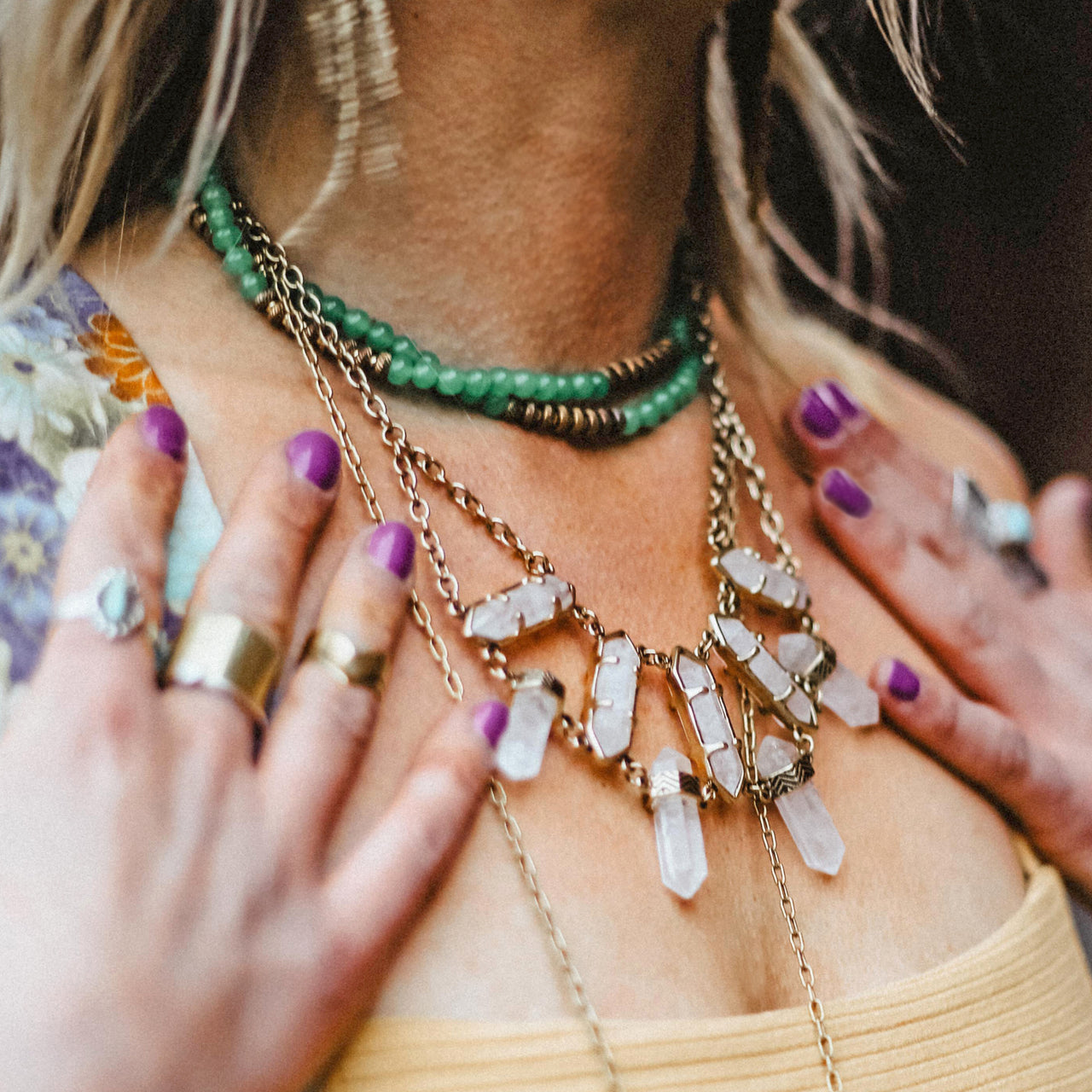 Northstar Crystal Necklace | Gold