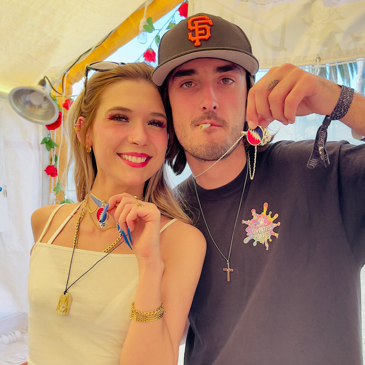 Steal Your Face Pendant | Howlite & Lapis