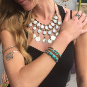 Kuchi Coined Bib Necklace | White Jade | TRIBE Jewelry | Gathered Collection
