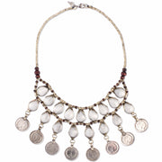 Kuchi Coined Bib Necklace | White Jade | TRIBE Jewelry | Gathered Collection