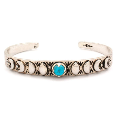Mini Moon Phases Cuff Bracelet | Turquoise