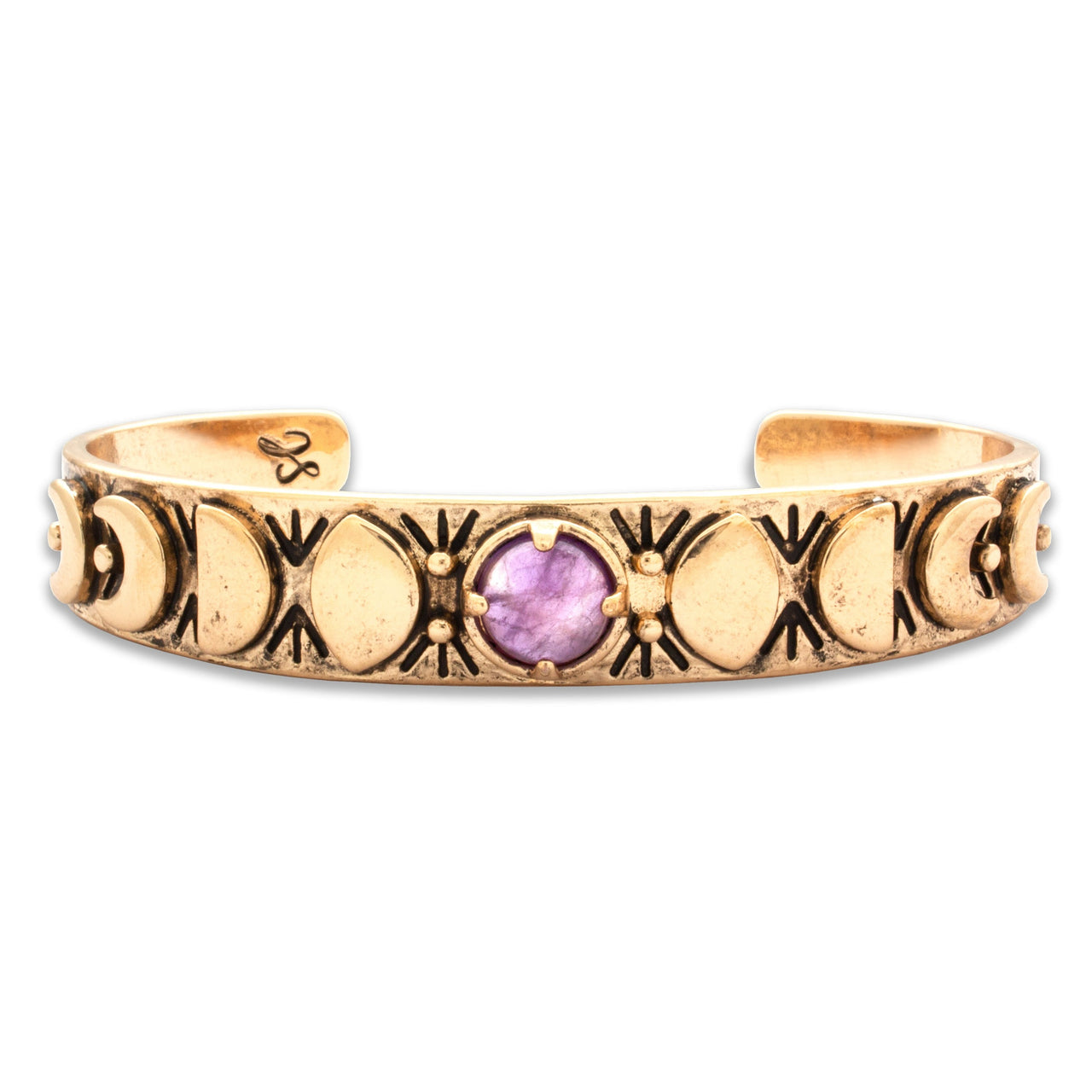 Moon Phases Cuff Bracelet | Amethyst