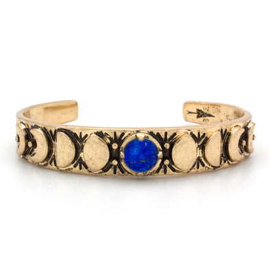 Moon Phases Cuff Bracelet | Lapis Lazuli