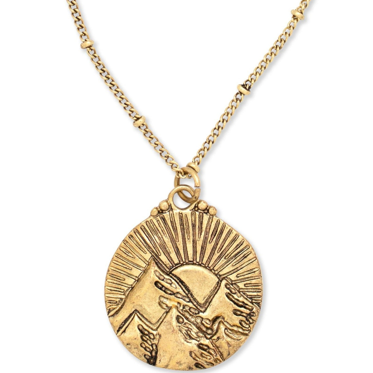 Mountains of the Sun Necklace | Gold