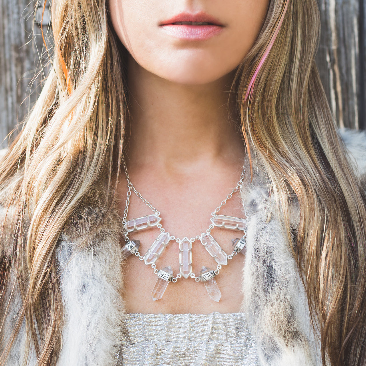 Northstar Crystal Necklace | Silver
