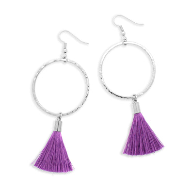 Pop Tassel Earring | Silver / Lilac | Tribe Jewelry by Sarah Lewis