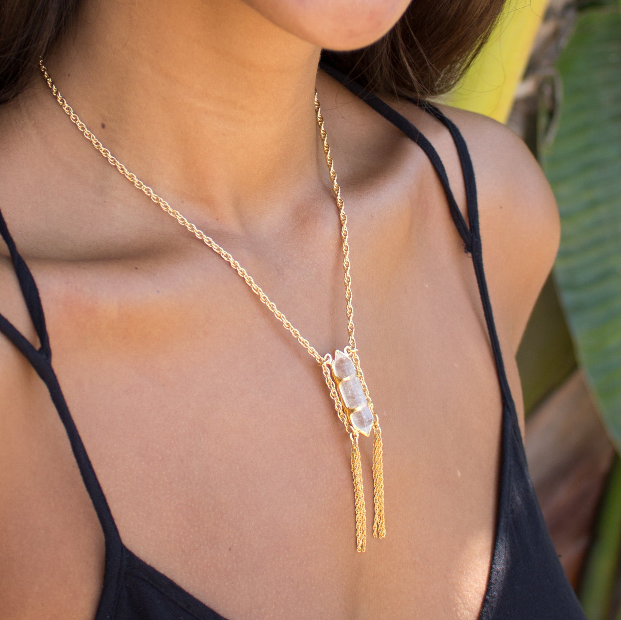 Prana Crystal Necklace | Small / Gold