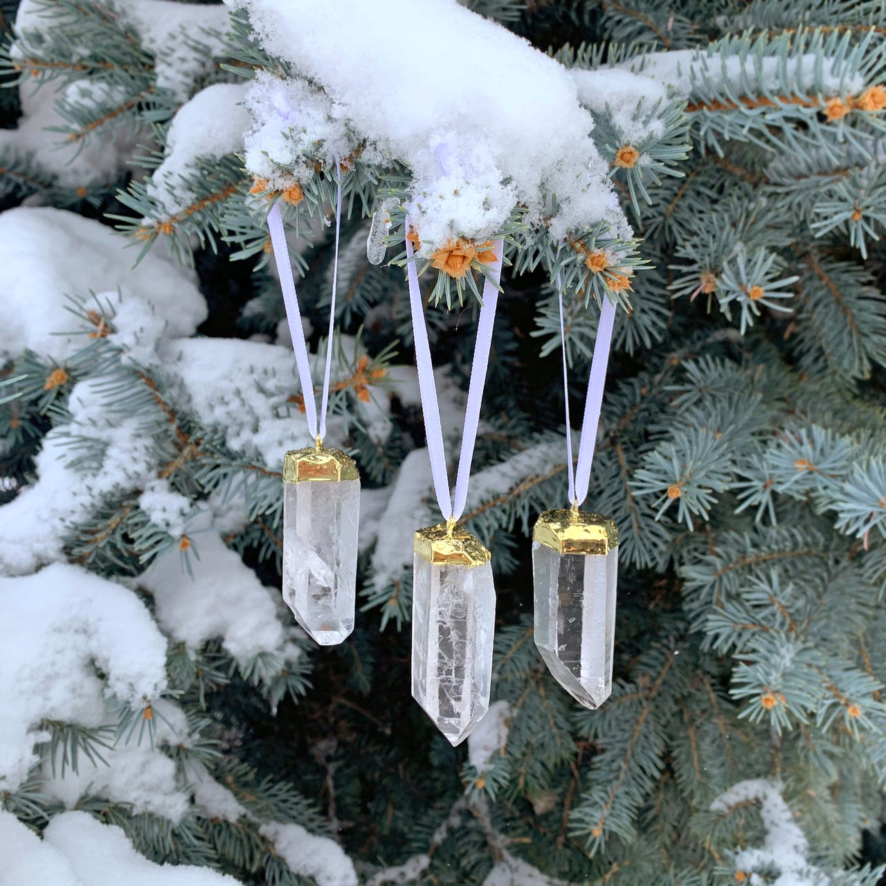 Crystal Holiday Ornament Set | Quartz