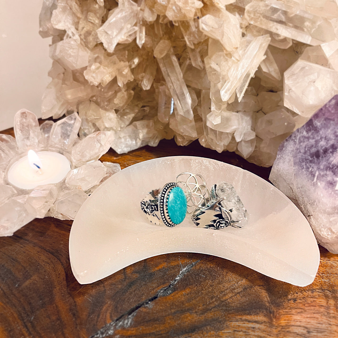 CRESCENT MOON CRYSTAL DISH