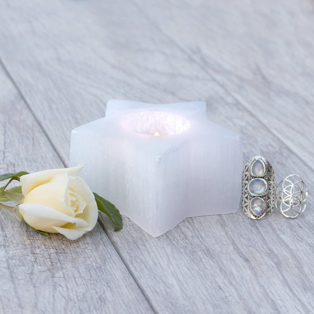 CRYSTAL STAR CANDLEHOLDER