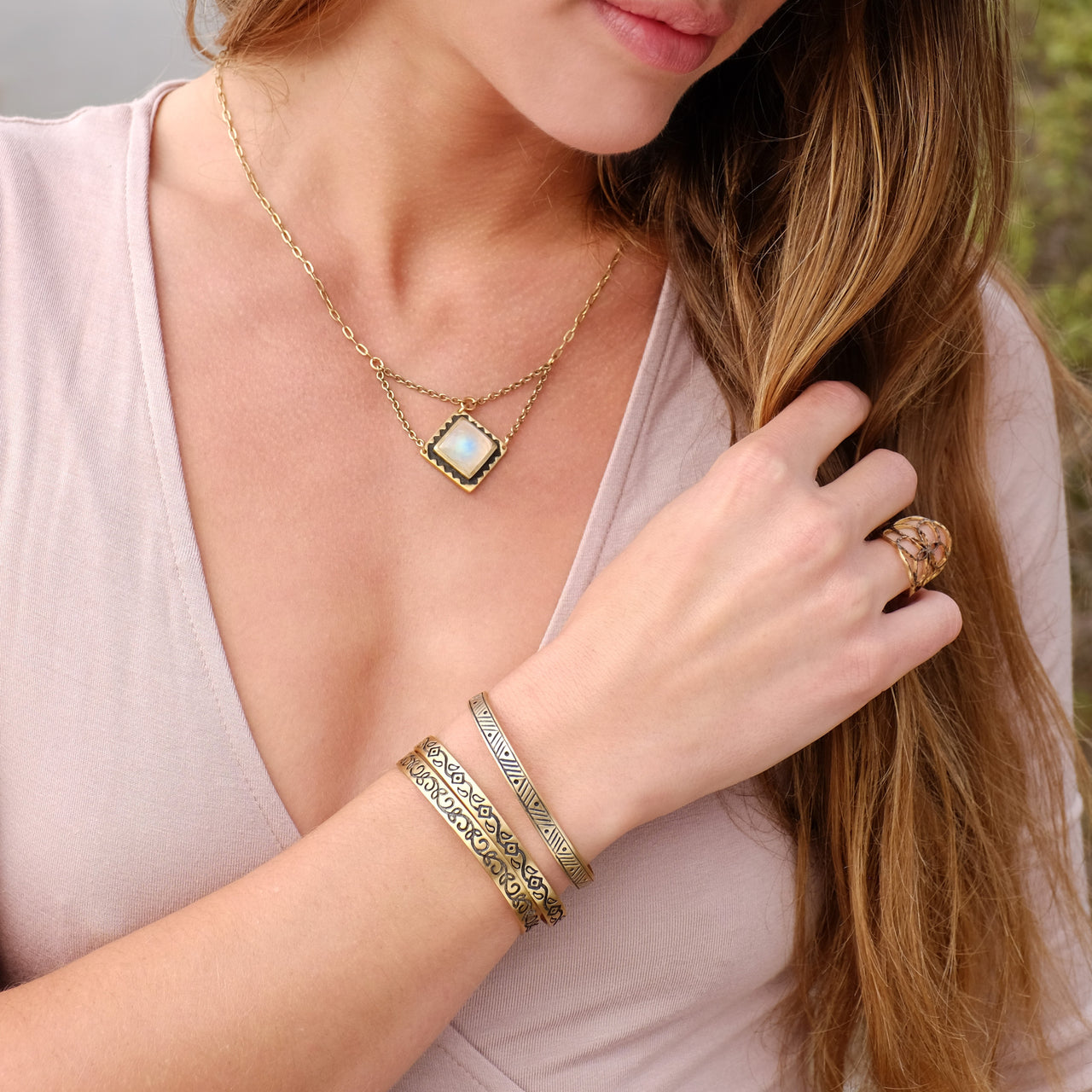 Stacking Cuff | Chevron / Gold | TRIBE Jewelry