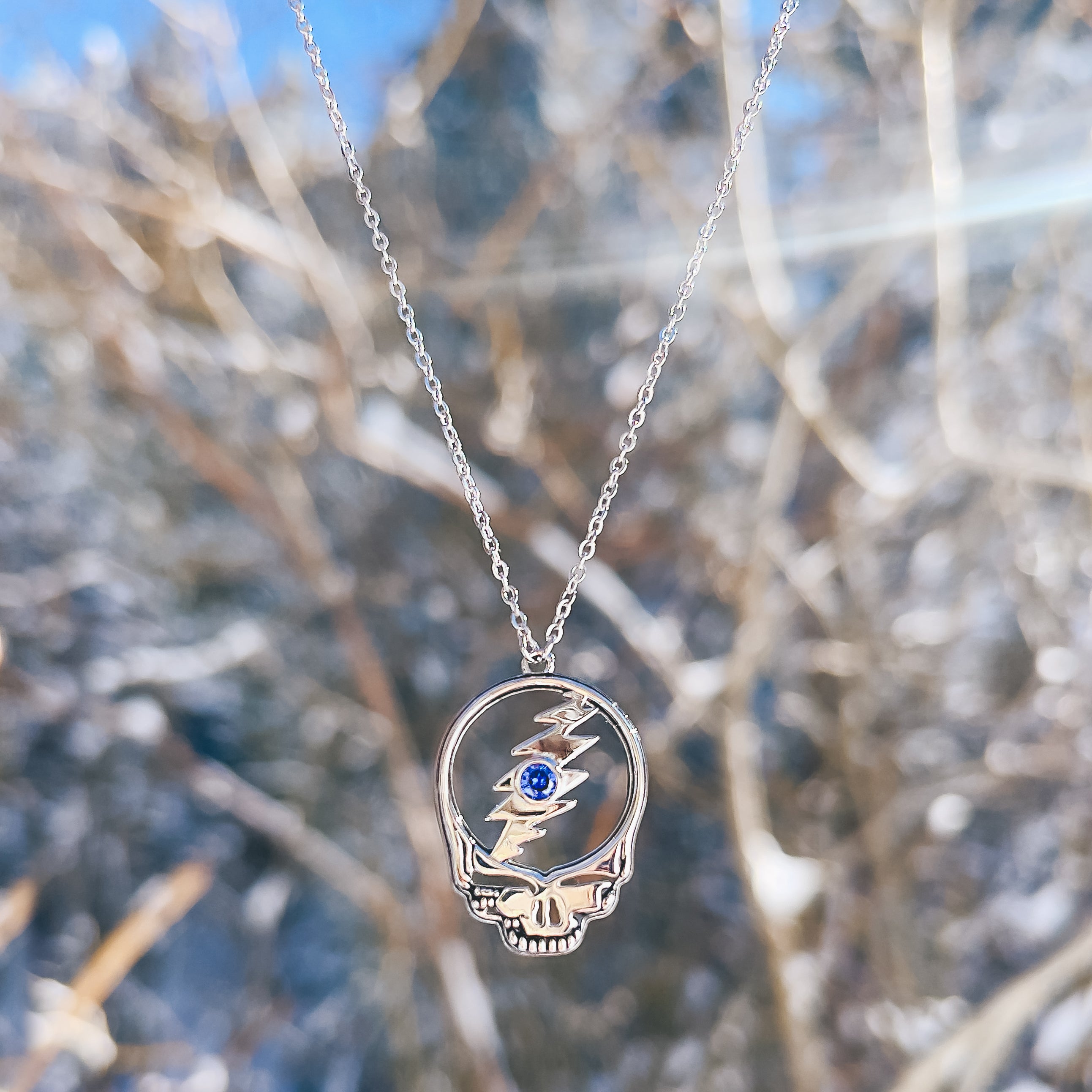Stealie Birthstone Necklace | Silver