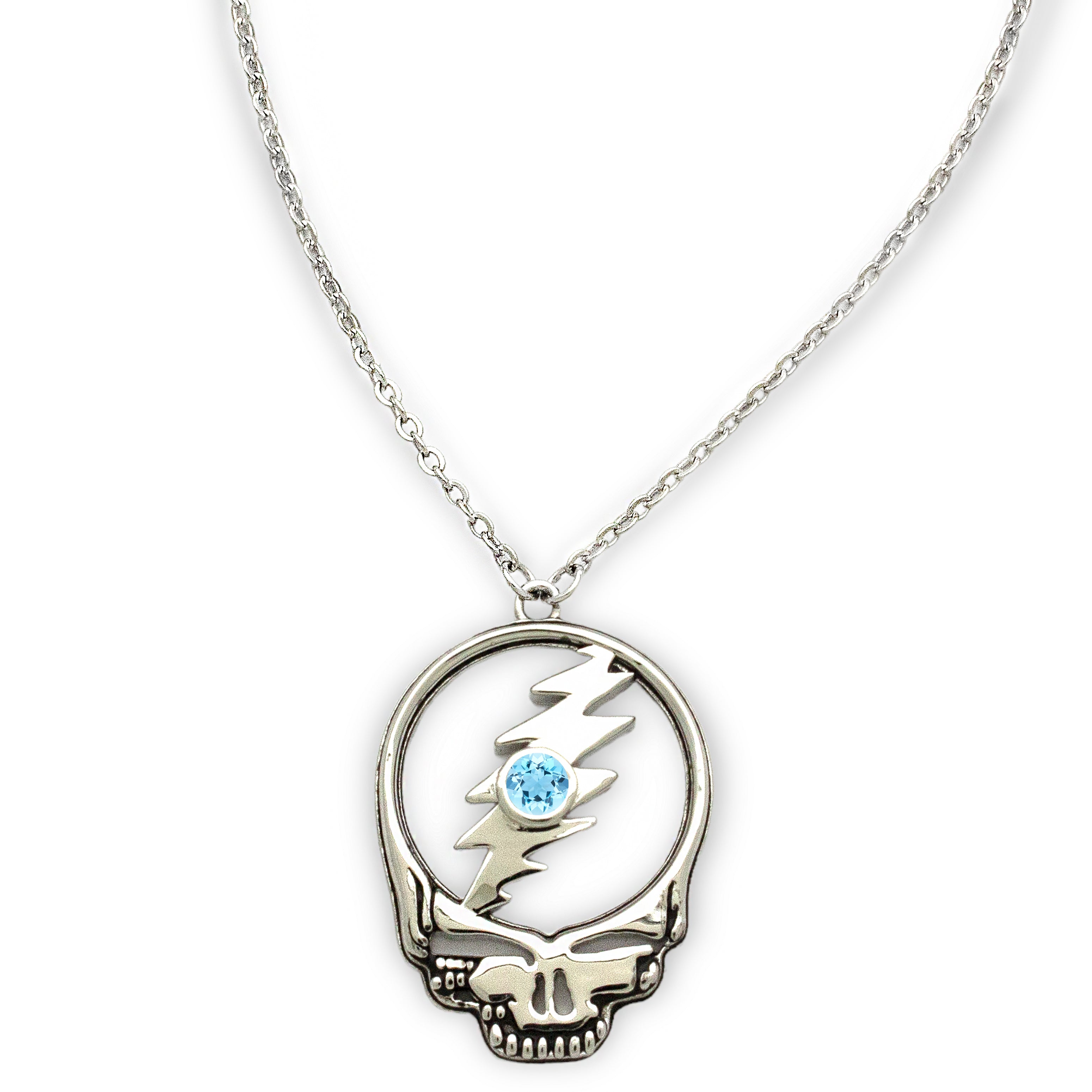 Stealie Birthstone Necklace | Silver