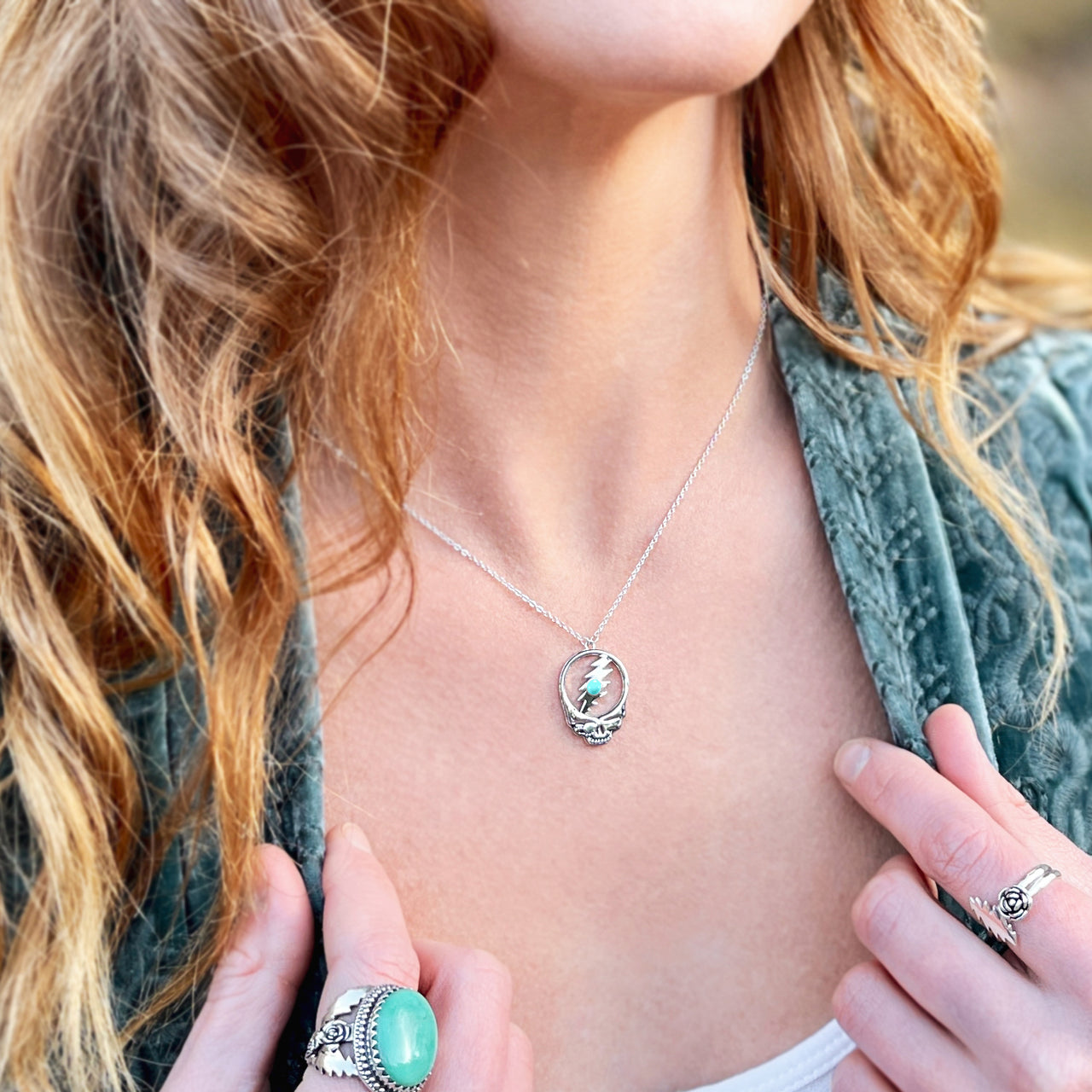 Stealie Birthstone Necklace | Silver